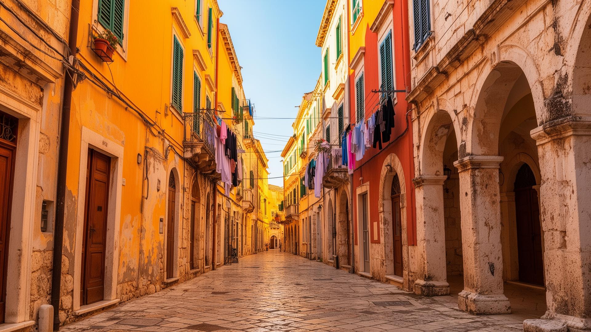 Corfu Old Town and harbour with Venetian architecture