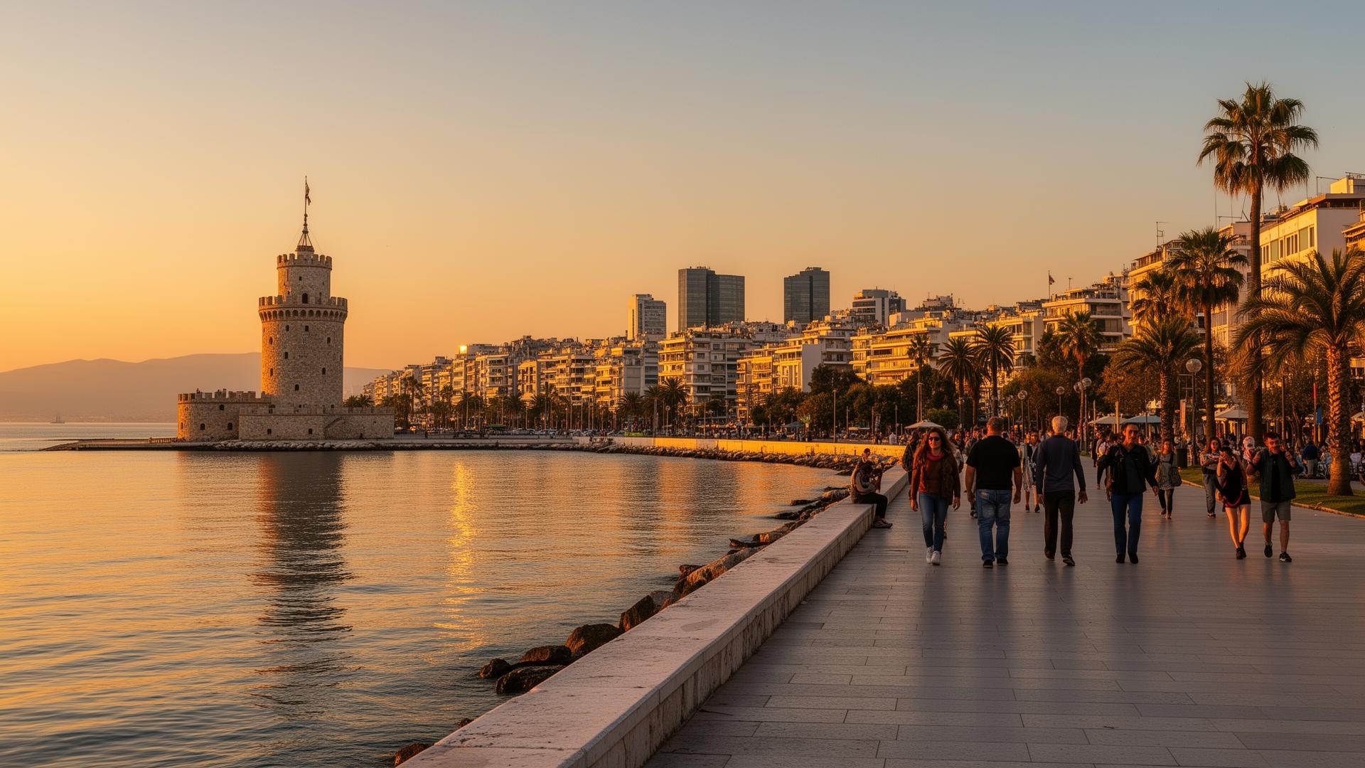 Thessaloniki waterfront and city skyline